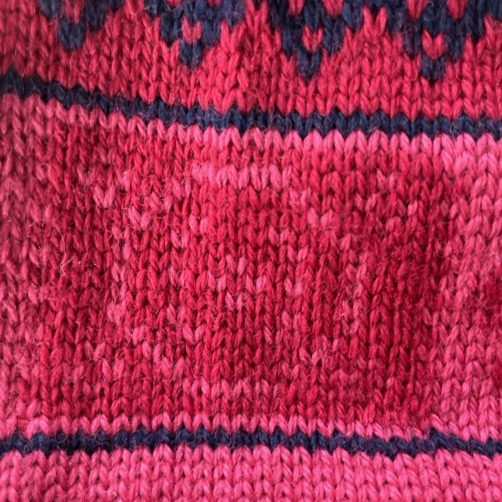 Vintage 90s Sunice Beanie Pink Fair Isle Nordic Snowflake Knit Tassel Hat Canada
